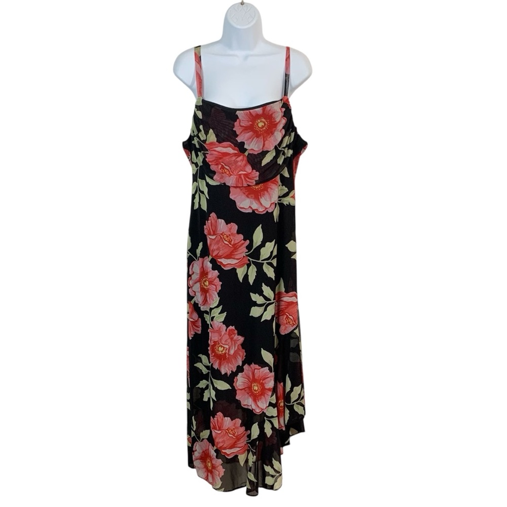 NO COMMENT Sheer Floral Slip Dress Sz 1X